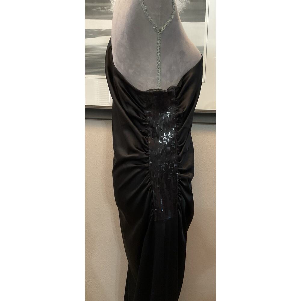 Calvin Klein Satin One Shoulder Sequin Accent Evening Gown Size 10 New With Tags - Picture 3 of 5
